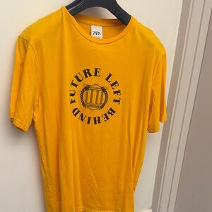 Zara Mustard Graphic Tee - Short Sleeve